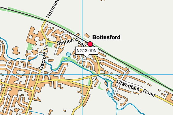 NG13 0DN map - OS VectorMap District (Ordnance Survey)