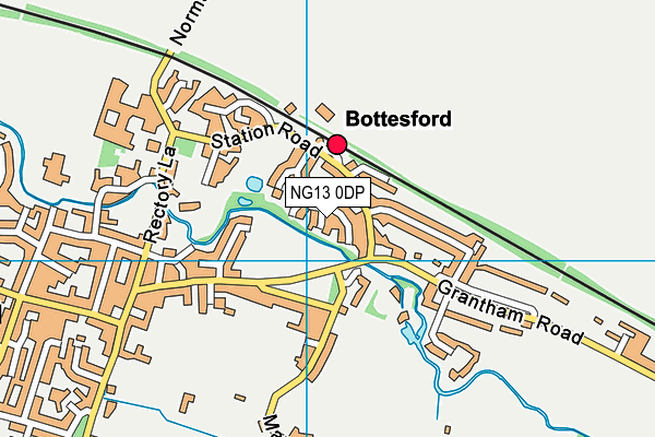 NG13 0DP map - OS VectorMap District (Ordnance Survey)