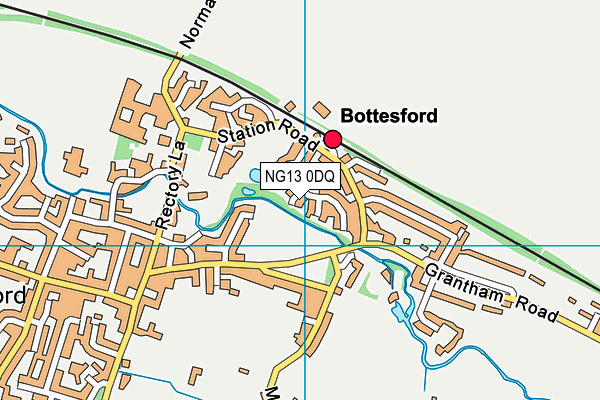 NG13 0DQ map - OS VectorMap District (Ordnance Survey)