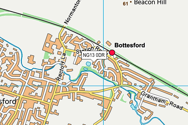 NG13 0DR map - OS VectorMap District (Ordnance Survey)