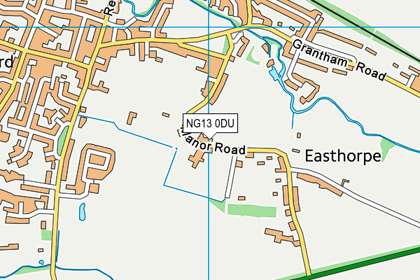 NG13 0DU map - OS VectorMap District (Ordnance Survey)