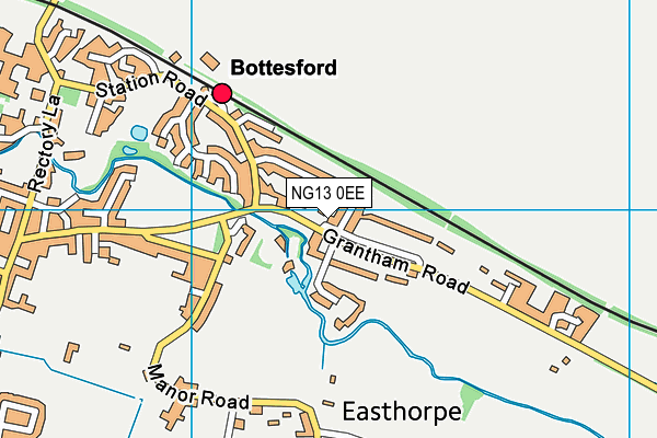 NG13 0EE map - OS VectorMap District (Ordnance Survey)