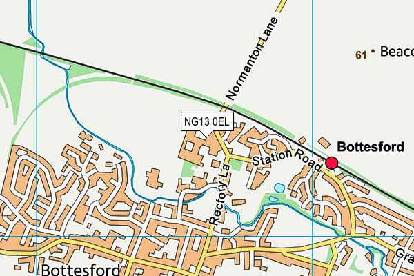 NG13 0EL map - OS VectorMap District (Ordnance Survey)