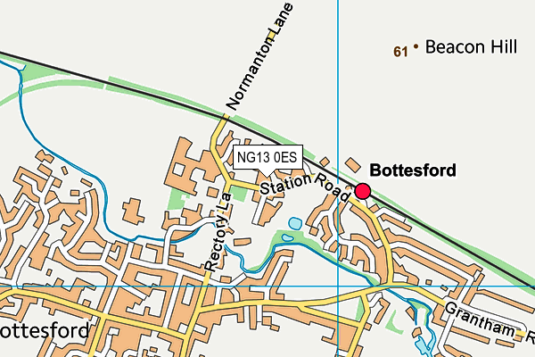 NG13 0ES map - OS VectorMap District (Ordnance Survey)