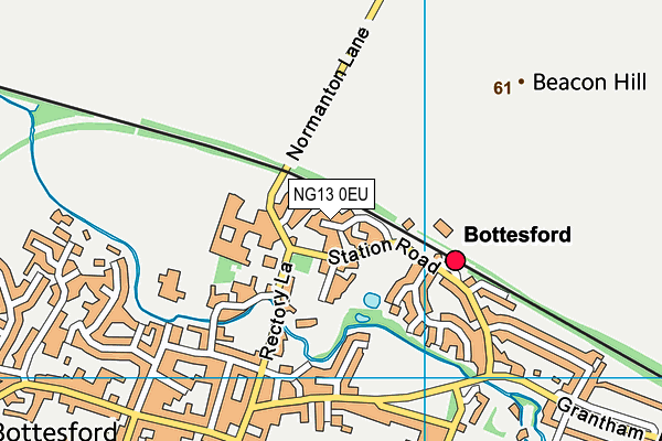 NG13 0EU map - OS VectorMap District (Ordnance Survey)