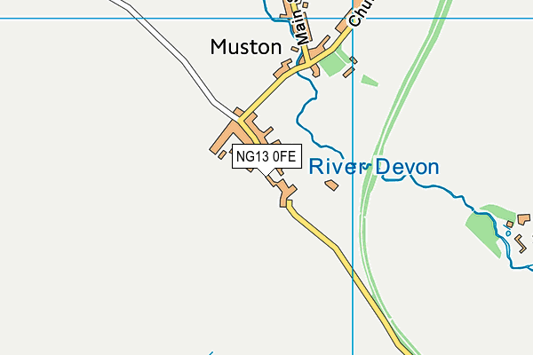 NG13 0FE map - OS VectorMap District (Ordnance Survey)