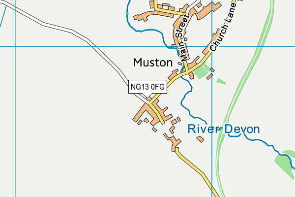 NG13 0FG map - OS VectorMap District (Ordnance Survey)