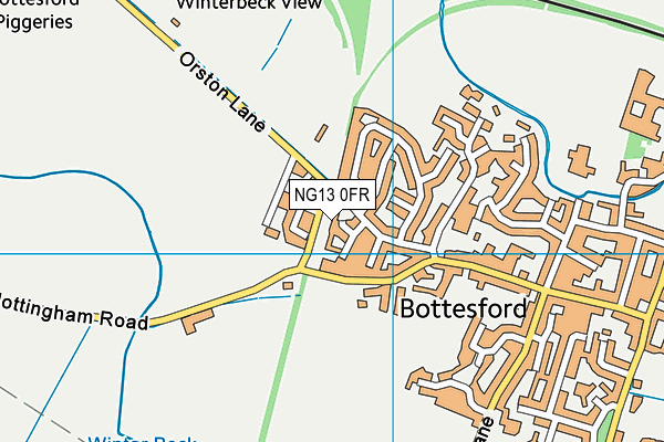 NG13 0FR map - OS VectorMap District (Ordnance Survey)