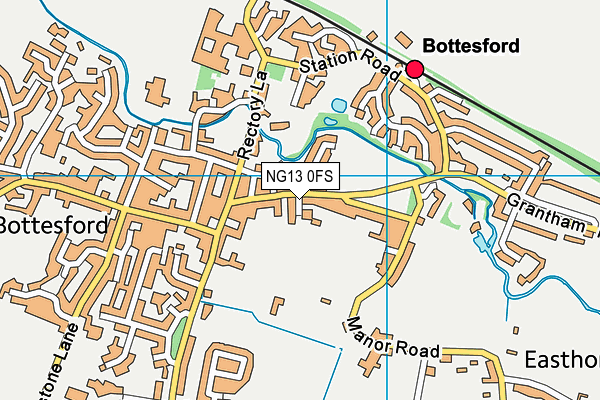 NG13 0FS map - OS VectorMap District (Ordnance Survey)