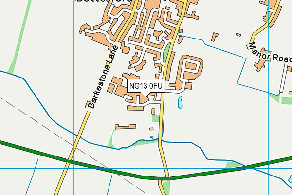 NG13 0FU map - OS VectorMap District (Ordnance Survey)