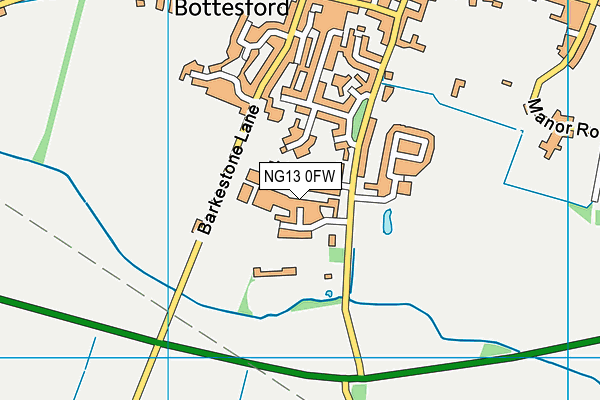 NG13 0FW map - OS VectorMap District (Ordnance Survey)