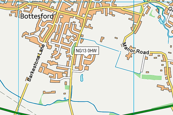 NG13 0HW map - OS VectorMap District (Ordnance Survey)