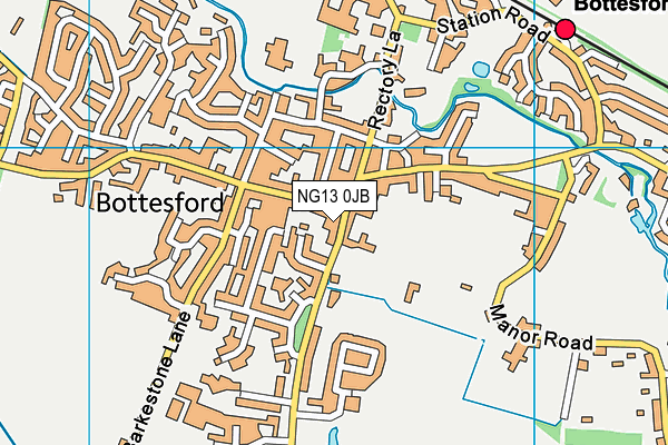 NG13 0JB map - OS VectorMap District (Ordnance Survey)