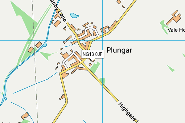 NG13 0JF map - OS VectorMap District (Ordnance Survey)