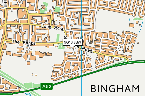 NG13 8BW map - OS VectorMap District (Ordnance Survey)