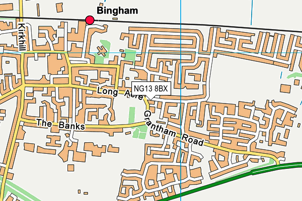 NG13 8BX map - OS VectorMap District (Ordnance Survey)