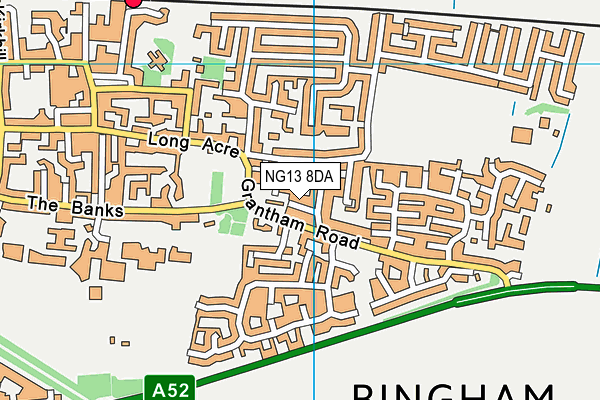 NG13 8DA map - OS VectorMap District (Ordnance Survey)