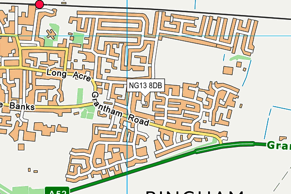 NG13 8DB map - OS VectorMap District (Ordnance Survey)