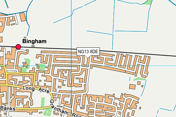 NG13 8DE map - OS VectorMap District (Ordnance Survey)