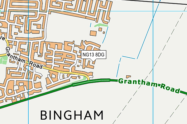 NG13 8DG map - OS VectorMap District (Ordnance Survey)