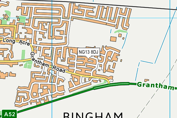 NG13 8DJ map - OS VectorMap District (Ordnance Survey)