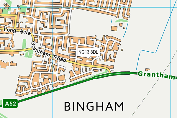 NG13 8DL map - OS VectorMap District (Ordnance Survey)