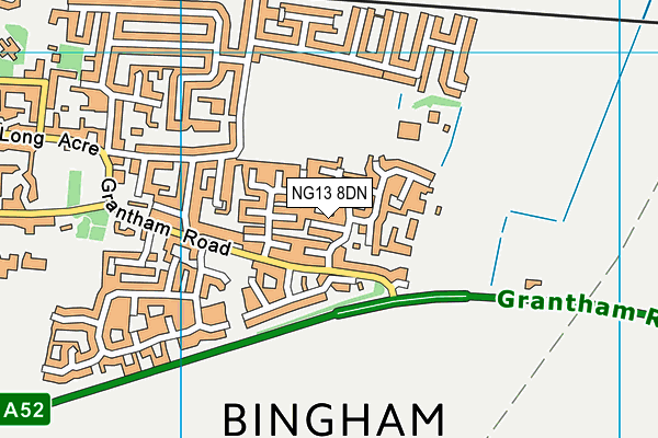 NG13 8DN map - OS VectorMap District (Ordnance Survey)