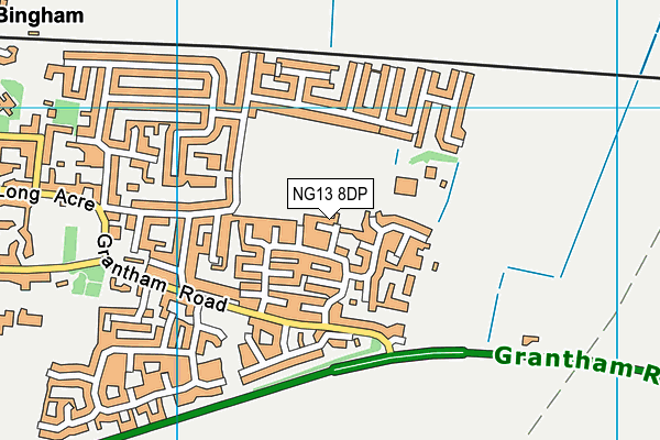 NG13 8DP map - OS VectorMap District (Ordnance Survey)