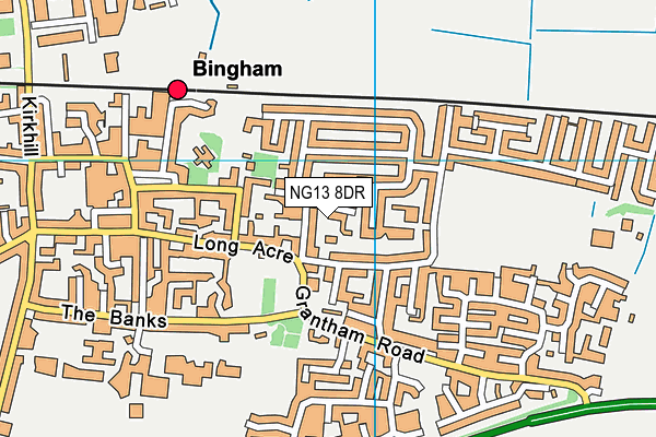 NG13 8DR map - OS VectorMap District (Ordnance Survey)