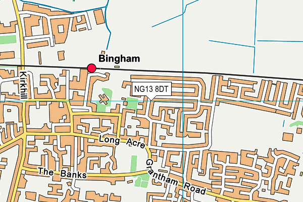 NG13 8DT map - OS VectorMap District (Ordnance Survey)