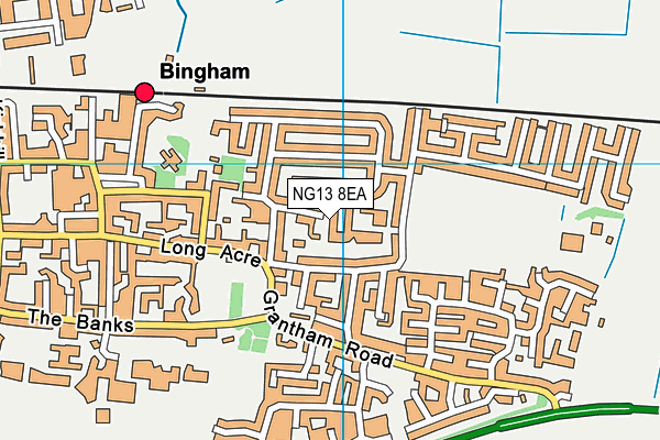 NG13 8EA map - OS VectorMap District (Ordnance Survey)