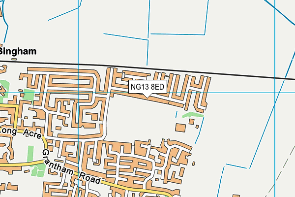 NG13 8ED map - OS VectorMap District (Ordnance Survey)