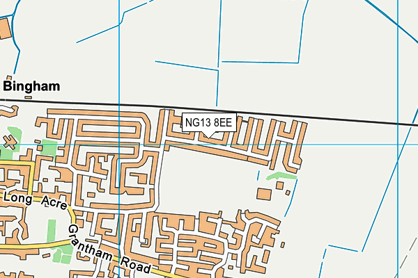 NG13 8EE map - OS VectorMap District (Ordnance Survey)