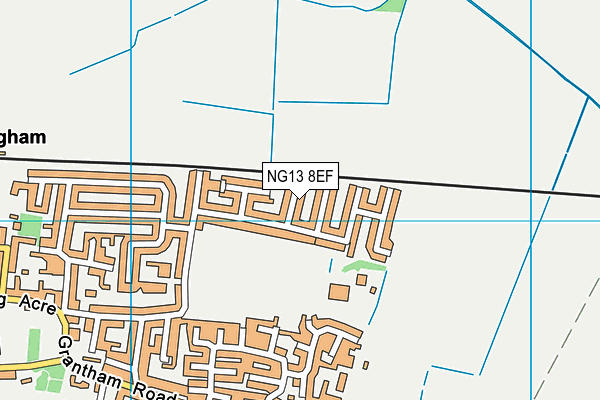 NG13 8EF map - OS VectorMap District (Ordnance Survey)