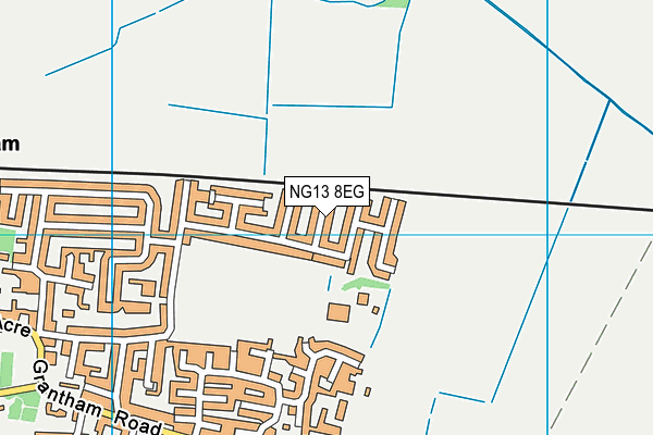 NG13 8EG map - OS VectorMap District (Ordnance Survey)
