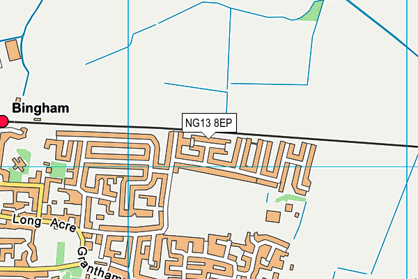 NG13 8EP map - OS VectorMap District (Ordnance Survey)