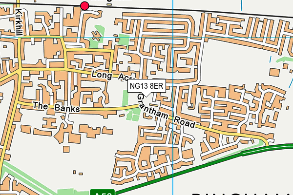 NG13 8ER map - OS VectorMap District (Ordnance Survey)