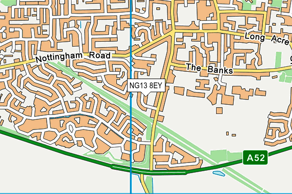 NG13 8EY map - OS VectorMap District (Ordnance Survey)