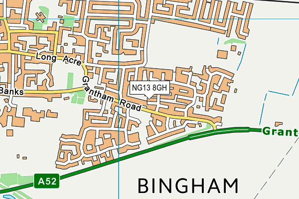 NG13 8GH map - OS VectorMap District (Ordnance Survey)