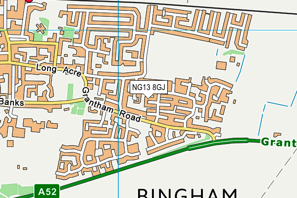 NG13 8GJ map - OS VectorMap District (Ordnance Survey)