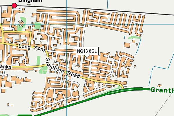 NG13 8GL map - OS VectorMap District (Ordnance Survey)