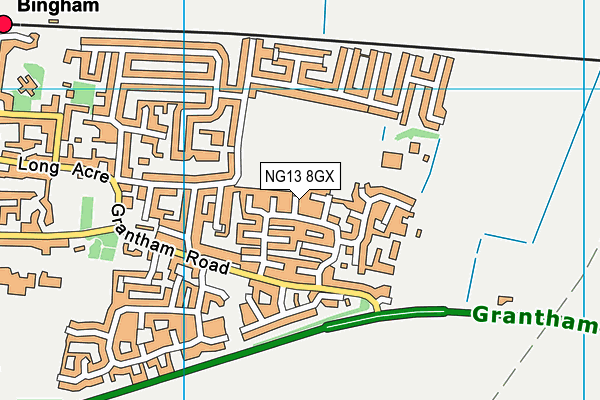 NG13 8GX map - OS VectorMap District (Ordnance Survey)