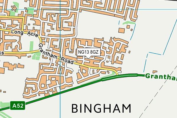 NG13 8GZ map - OS VectorMap District (Ordnance Survey)