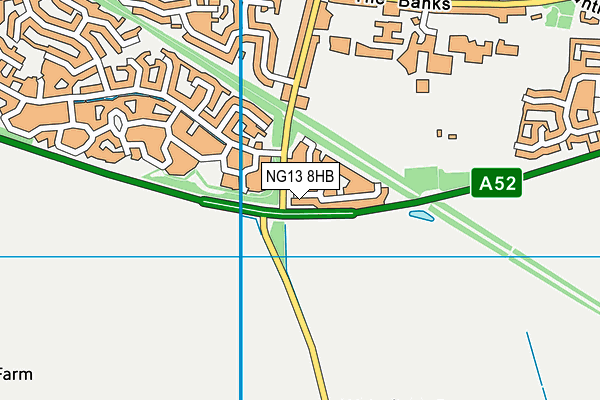 NG13 8HB map - OS VectorMap District (Ordnance Survey)