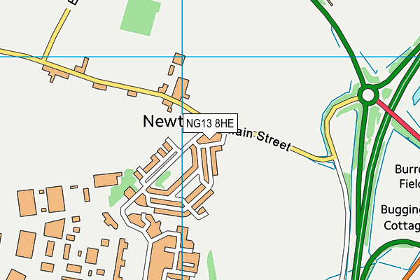 NG13 8HE map - OS VectorMap District (Ordnance Survey)
