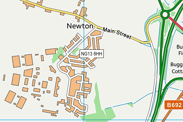 NG13 8HH map - OS VectorMap District (Ordnance Survey)