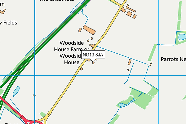 NG13 8JA map - OS VectorMap District (Ordnance Survey)