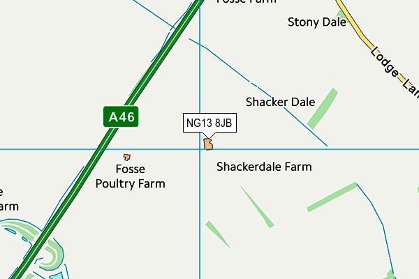 NG13 8JB map - OS VectorMap District (Ordnance Survey)