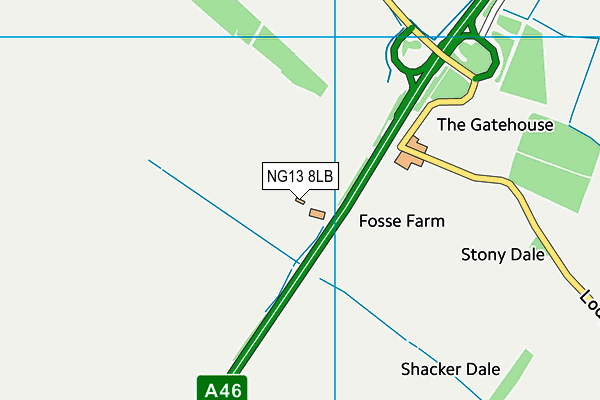 NG13 8LB map - OS VectorMap District (Ordnance Survey)