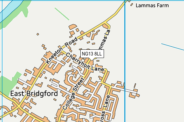 NG13 8LL map - OS VectorMap District (Ordnance Survey)